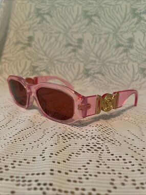 Versace Kids Pink Sunglasses with Gold Accent